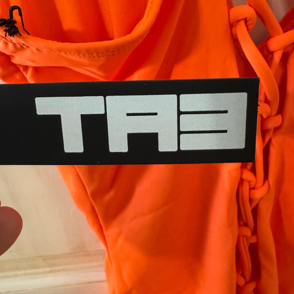 New With Tag Orange Ta3 Plungey Women's One Piece Swimsuit - Picture 4 of 5